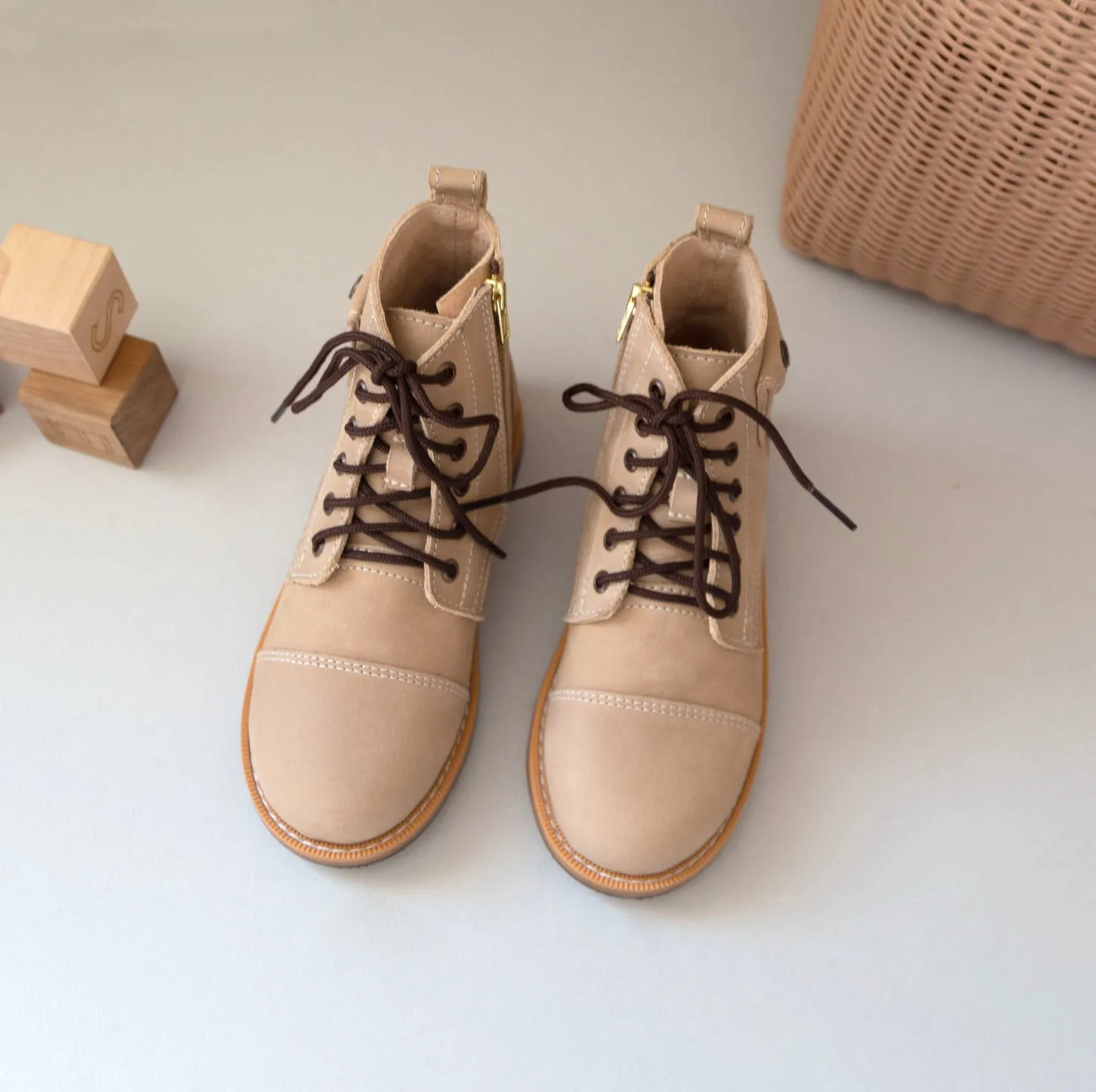 MK221316 - Heirloom Luxe Boots Sand [Children Leather Boots]