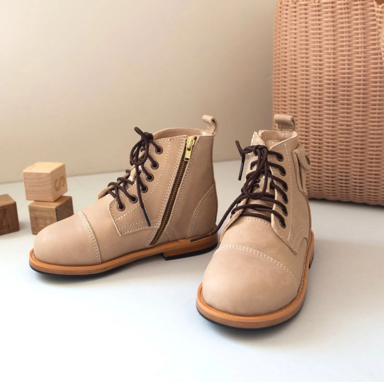 MK221316 - Heirloom Luxe Boots Sand [Children Leather Boots]