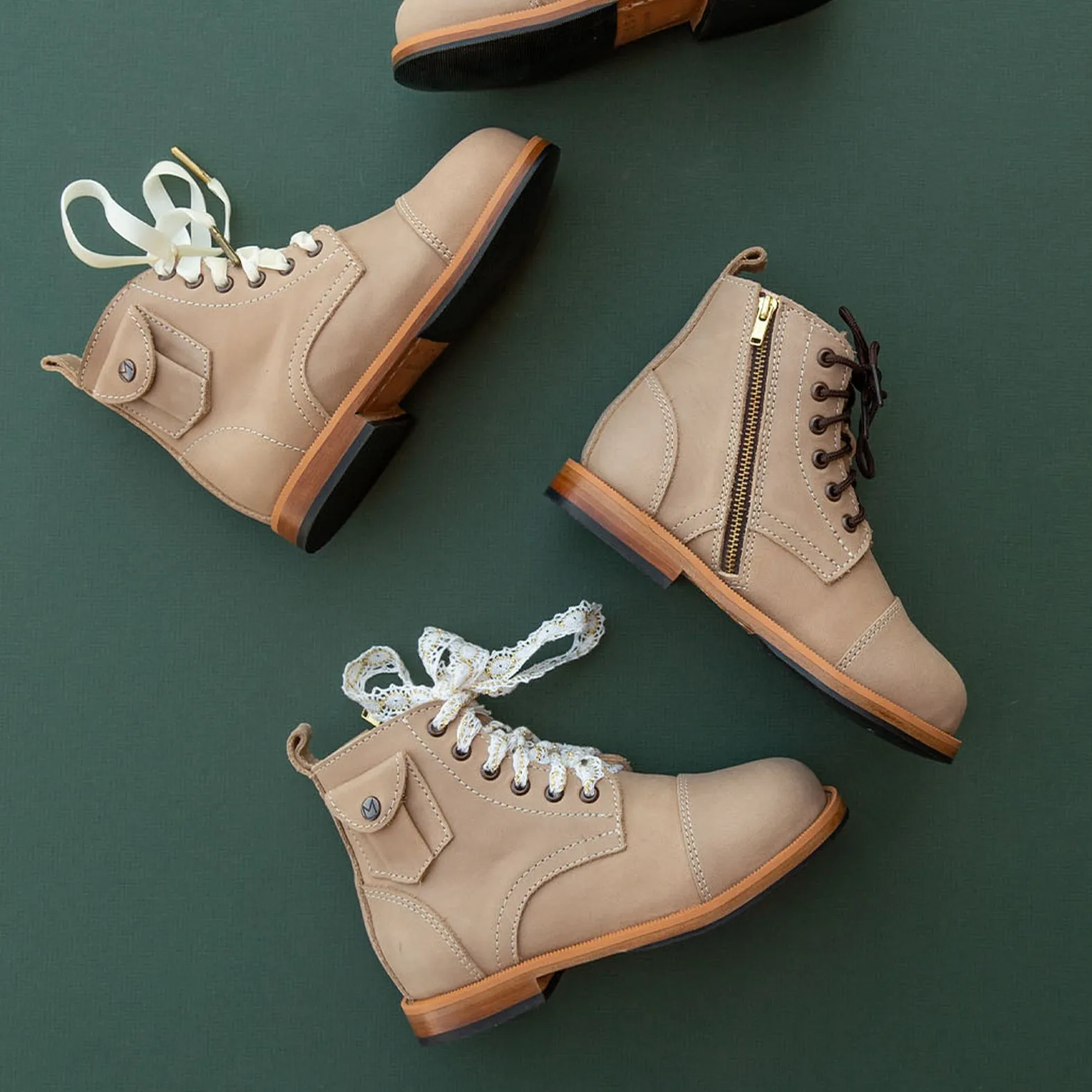 MK221316 - Heirloom Luxe Boots Sand [Children Leather Boots]
