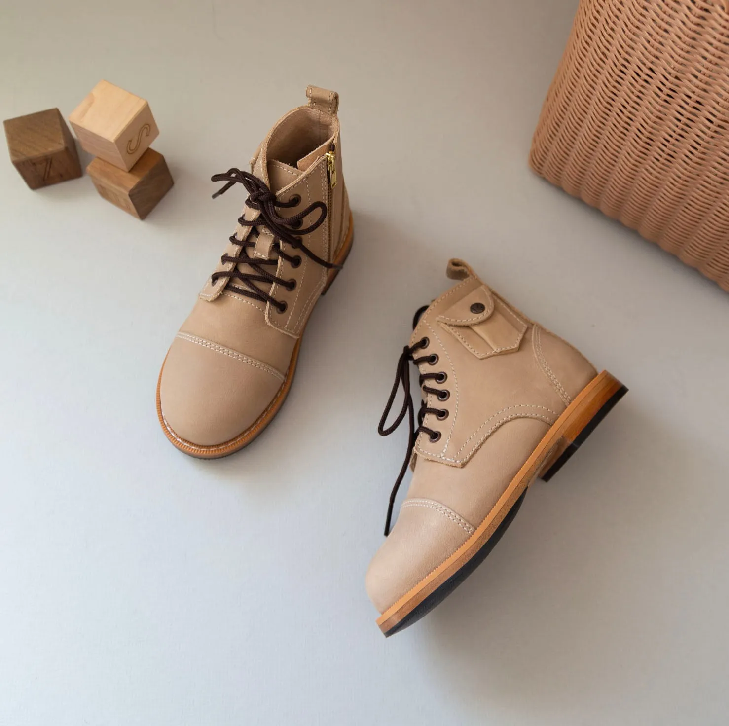 MK221316 - Heirloom Luxe Boots Sand [Children Leather Boots]