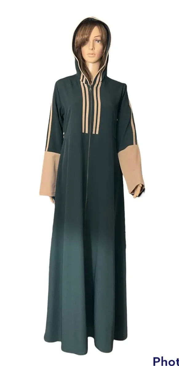 Modern sport abaya with a hooded modern sport jilbab with a hood.