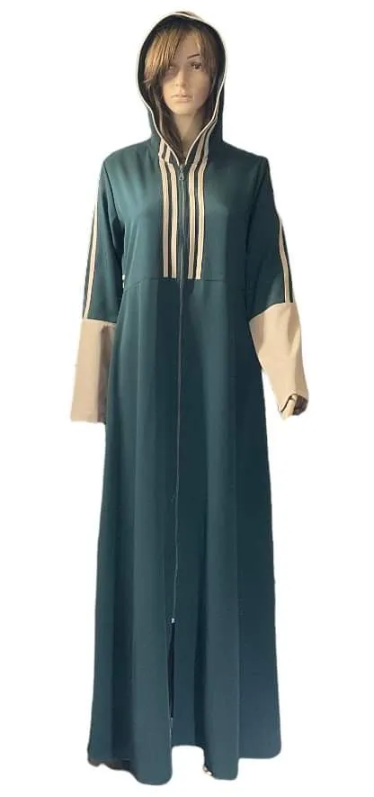 Modern sport abaya with a hooded modern sport jilbab with a hood.