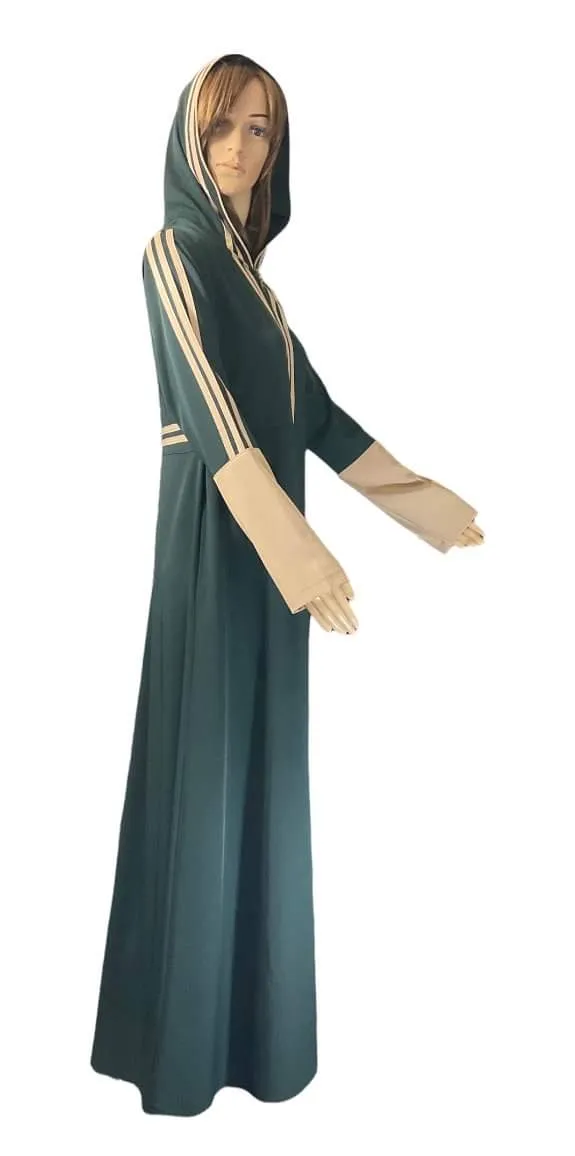 Modern sport abaya with a hooded modern sport jilbab with a hood.