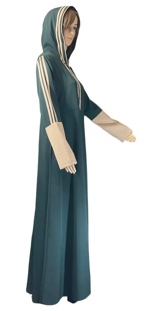 Modern sport abaya with a hooded modern sport jilbab with a hood.