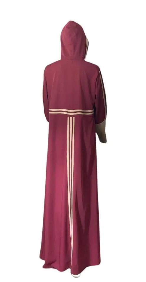 Modern sport abaya with a hooded modern sport jilbab with a hood.