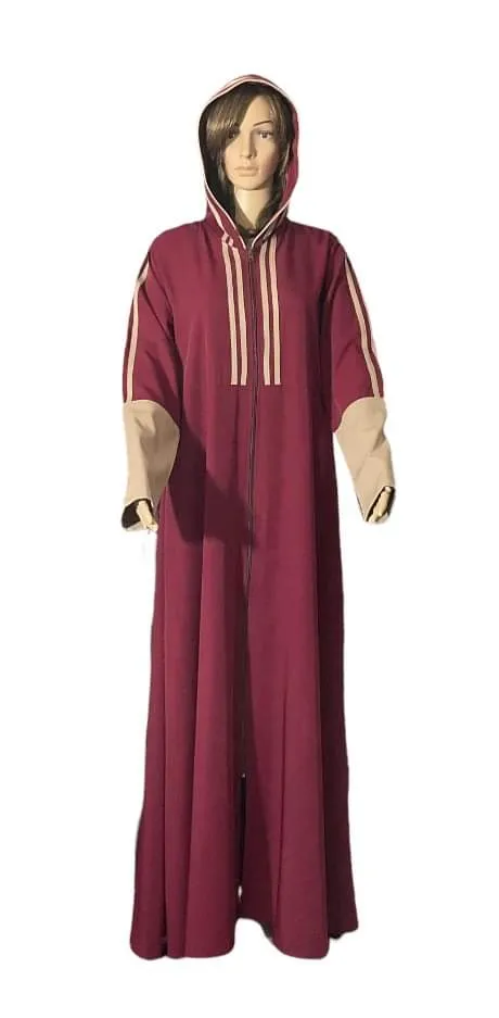 Modern sport abaya with a hooded modern sport jilbab with a hood.