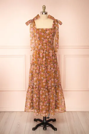 Orilee | Floral A-Line Midi Dress