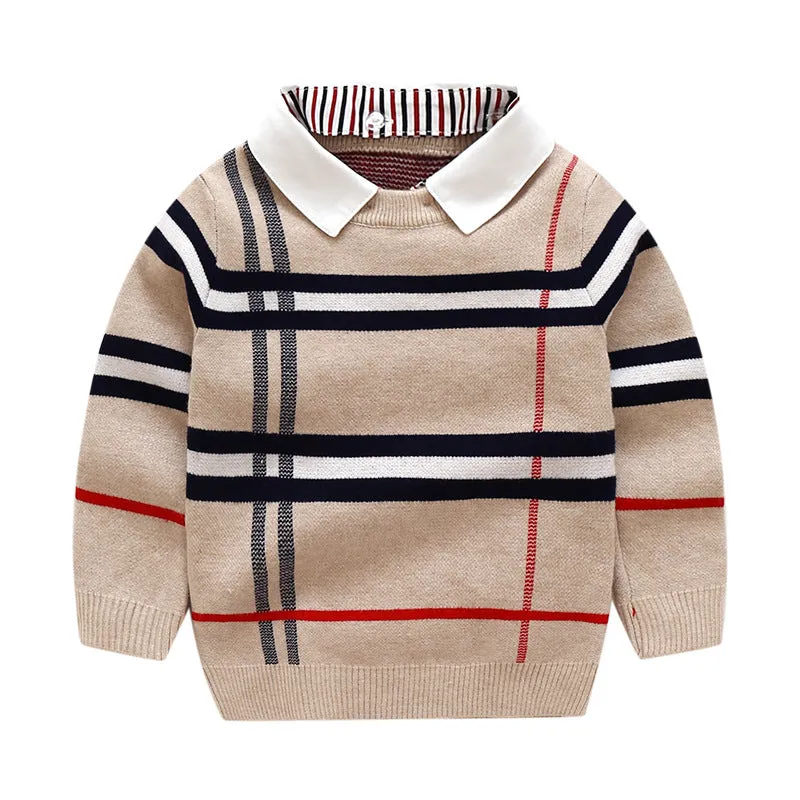 Plaid Fine Wool Sweater