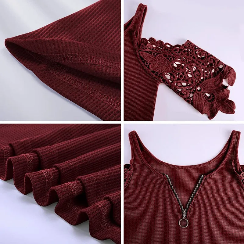 Plain lace top with v-neck - perfect for all occasions