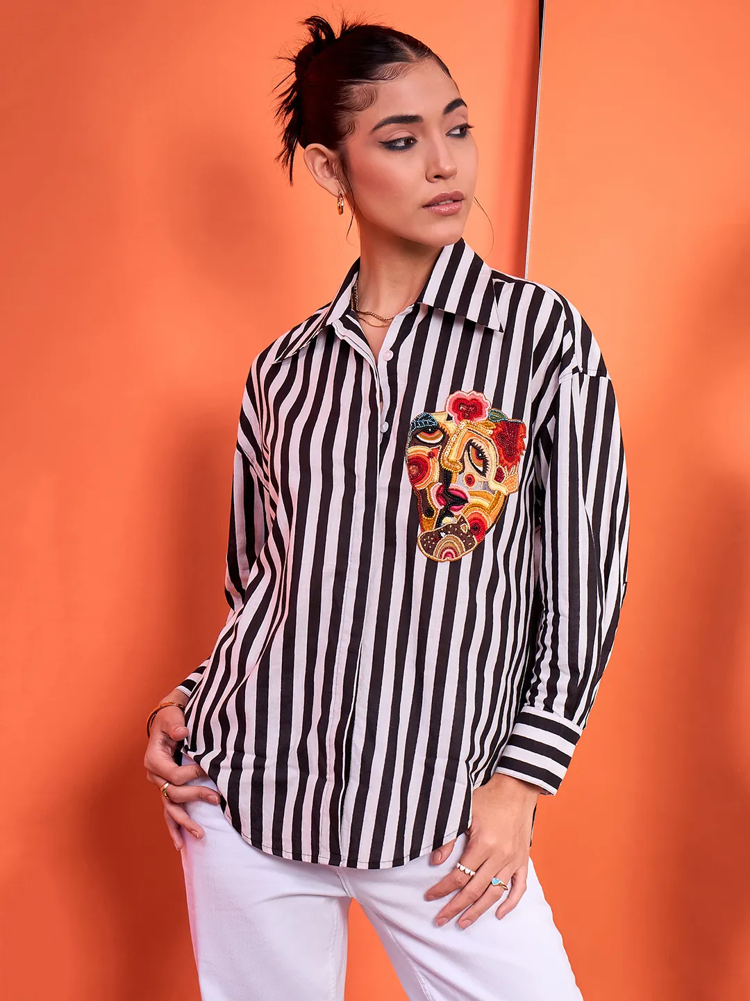 Printed Cotton Sequinned Shirt