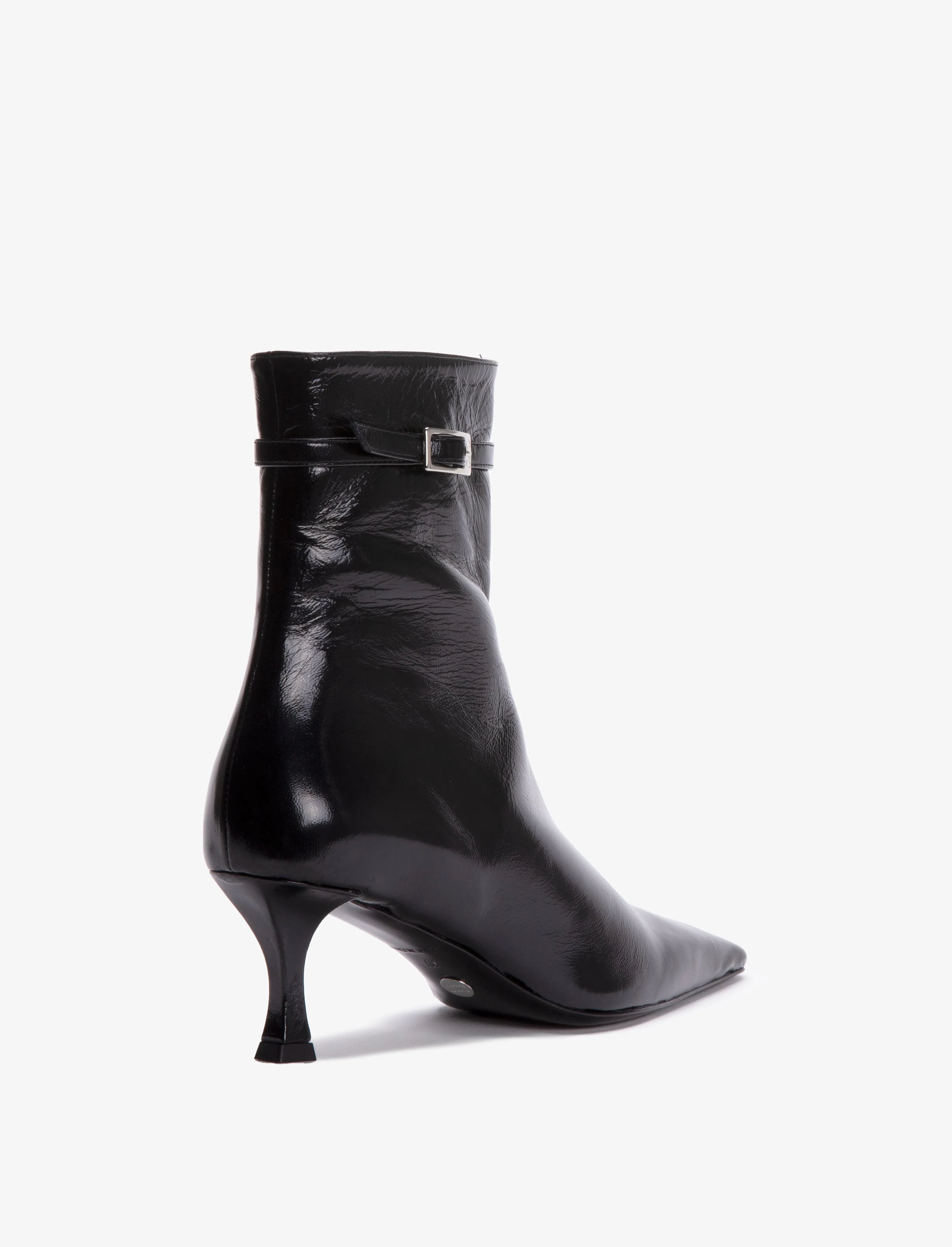 Proenza Schouler Trap Ankle Boots in Slick Nappa - Black