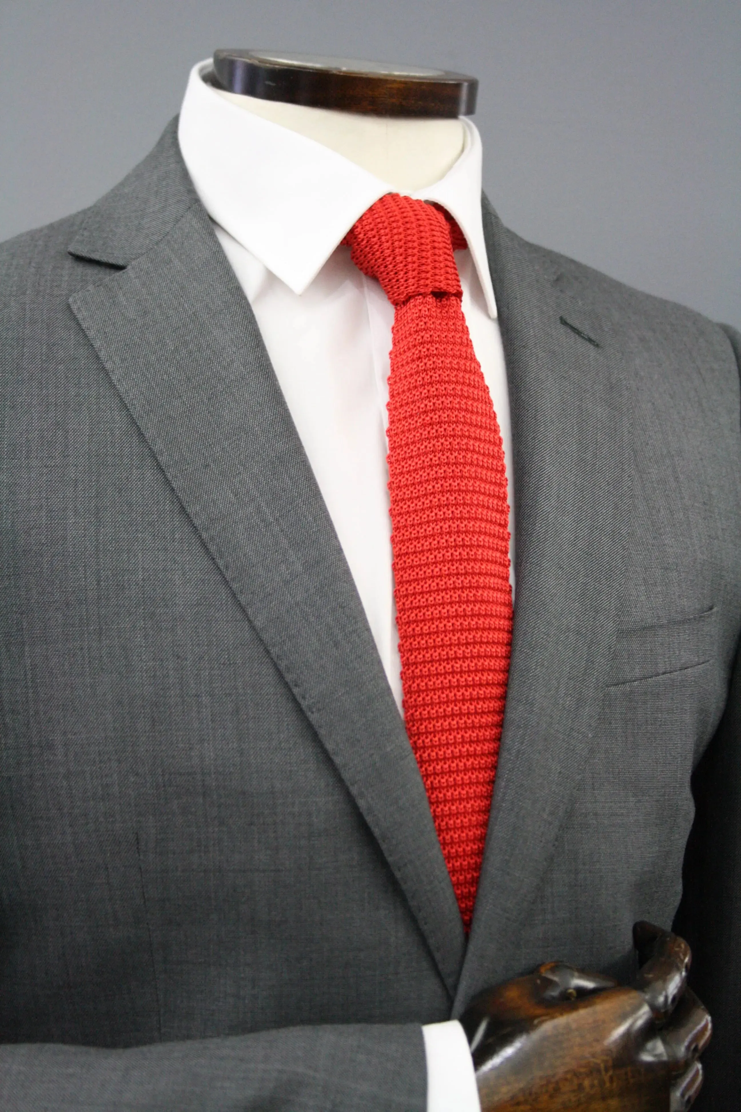 Red Knitted Silk Tie