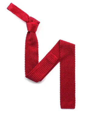 Red Knitted Silk Tie