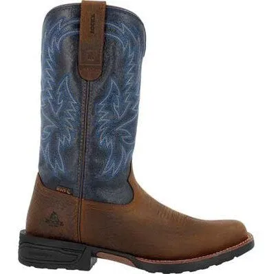 Rocky Men's Bronco 12" Soft Toe WP Western Work Boot- Brown- RKW0453