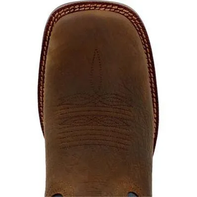 Rocky Men's Bronco 12" Soft Toe WP Western Work Boot- Brown- RKW0453