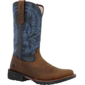 Rocky Men's Bronco 12" Soft Toe WP Western Work Boot- Brown- RKW0453