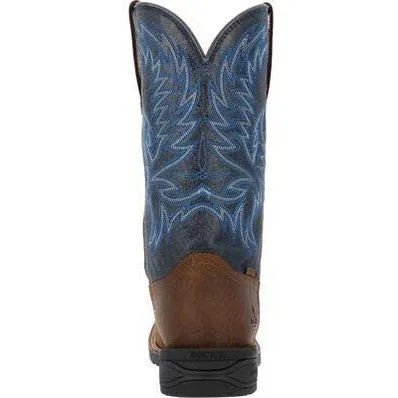 Rocky Men's Bronco 12" Soft Toe WP Western Work Boot- Brown- RKW0453