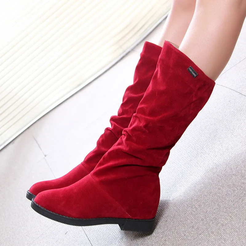 Rough Heel Thick Soled Short Boots Frosted Martin Boots