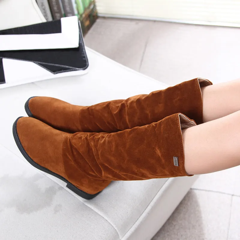 Rough Heel Thick Soled Short Boots Frosted Martin Boots