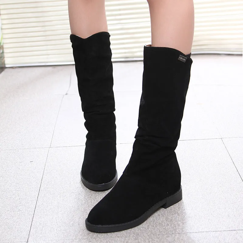 Rough Heel Thick Soled Short Boots Frosted Martin Boots