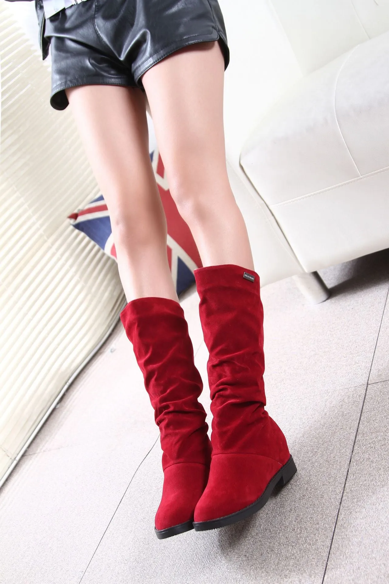 Rough Heel Thick Soled Short Boots Frosted Martin Boots