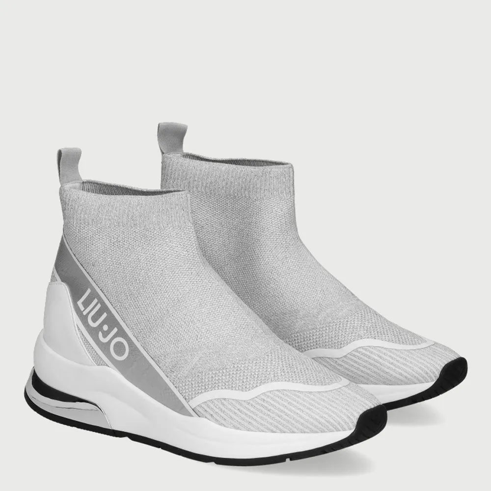 Scarpe Donna LIU JO Sock Sneakers in Lurex colore Argento