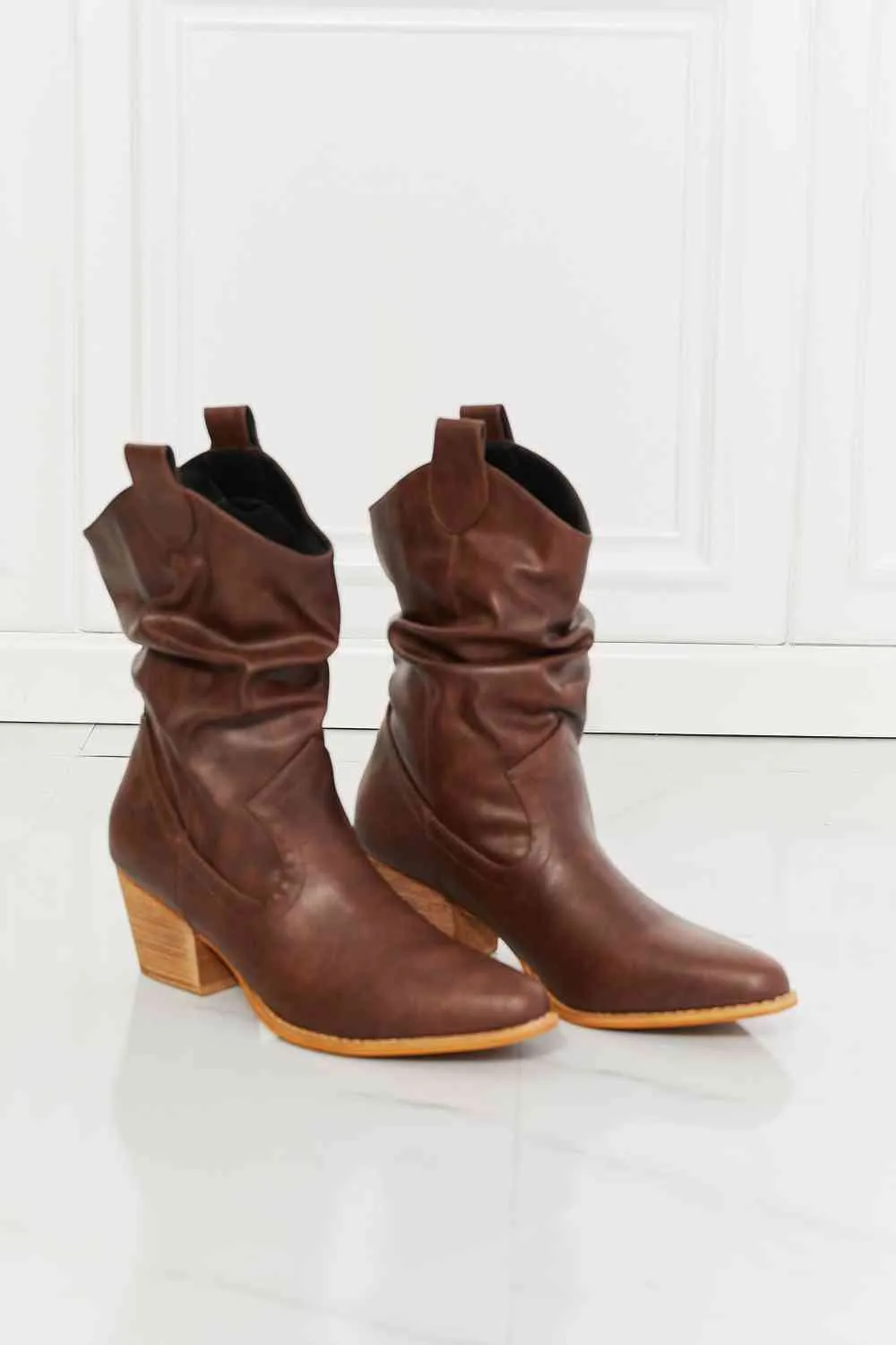 Scrunch Cowboy Boots in Brown