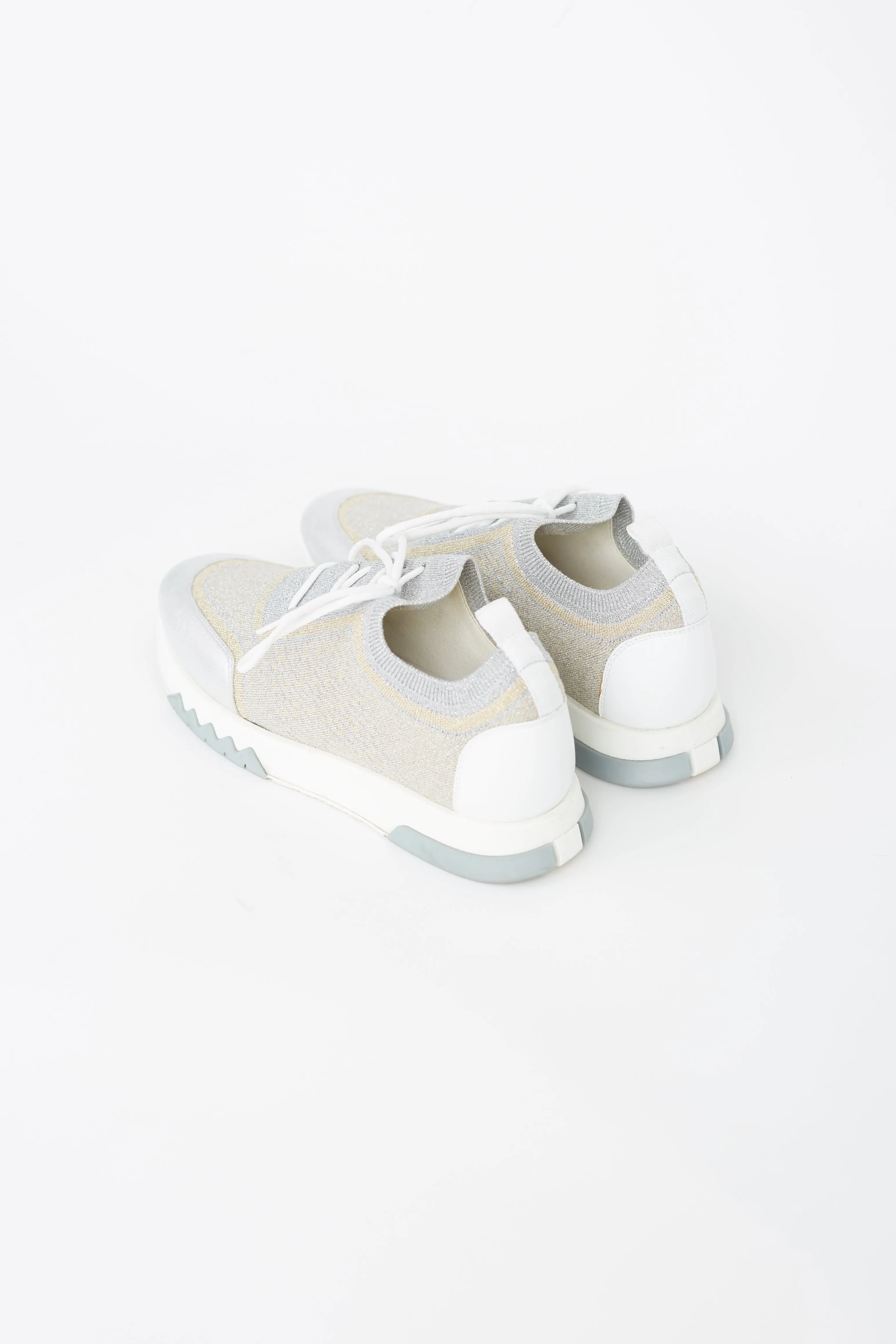 Silver & Gold Sparkle Addict Knit Sneaker
