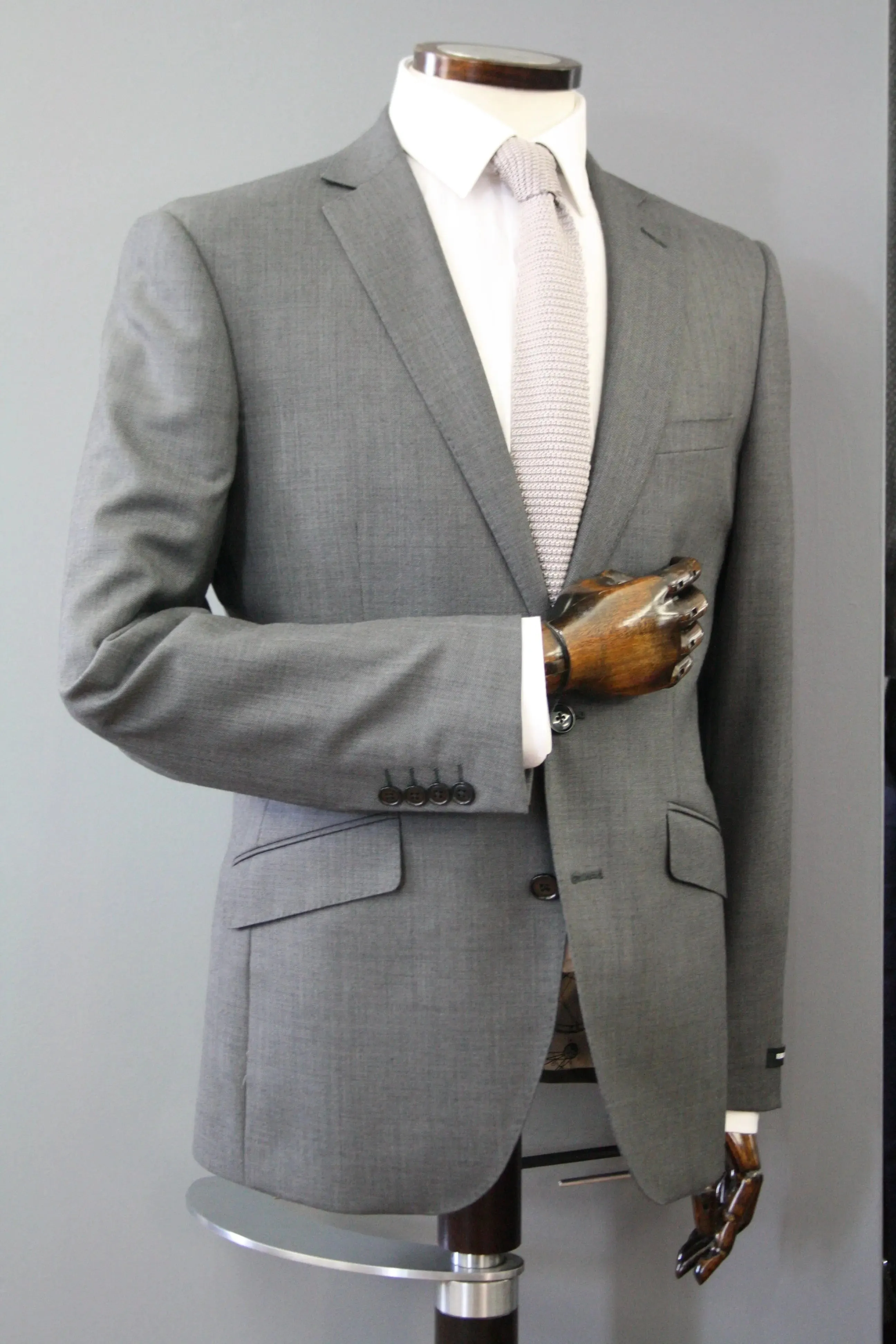 Silver Knitted Silk Tie