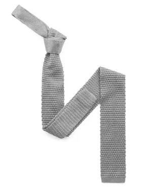 Silver Knitted Silk Tie