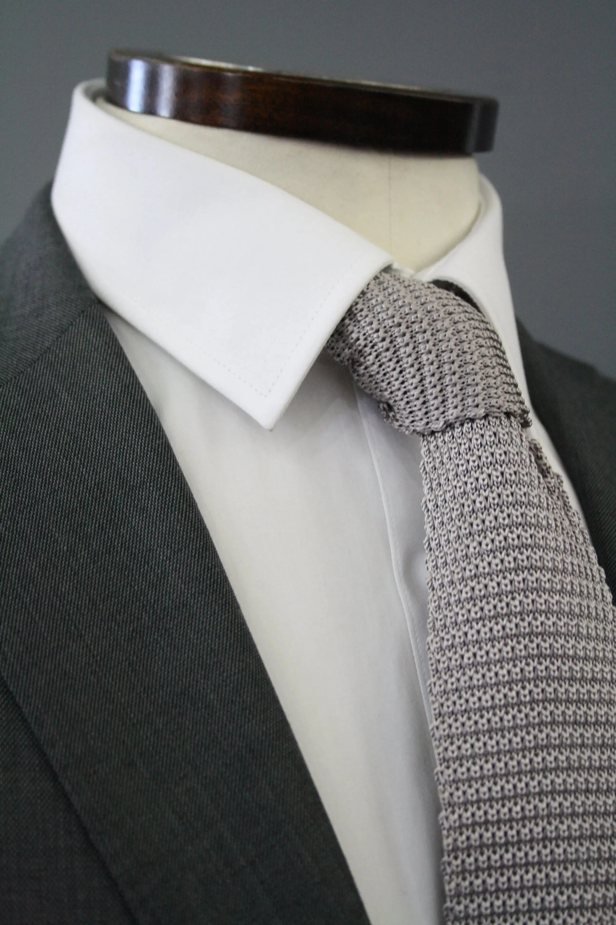 Silver Knitted Silk Tie