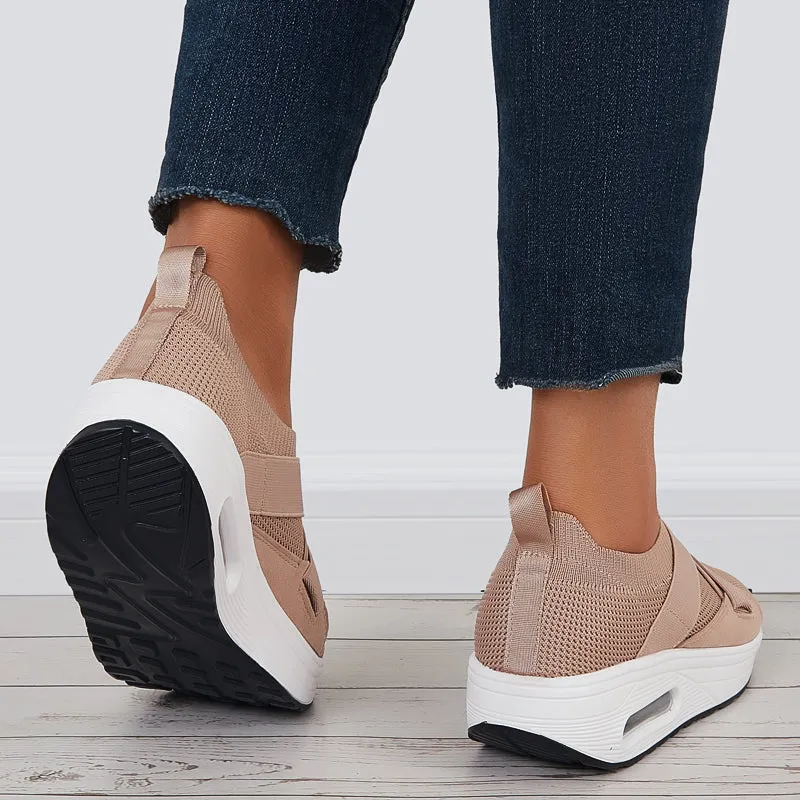 Sohiwoo  sneaker Air Cushion Slip on Walking Shoes Platform Loafers Wedge Sneakers