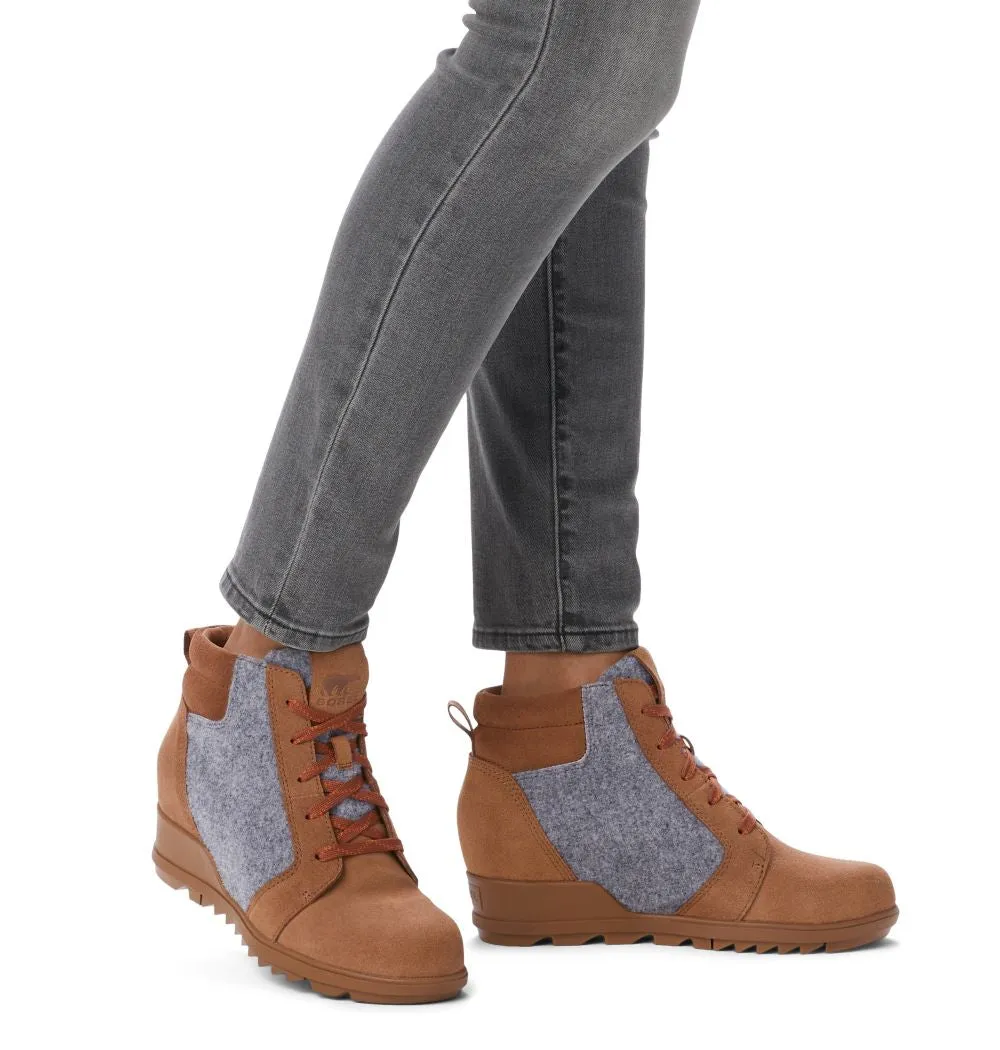 'Sorel' Women's Evie Ankle Lace Wedge Bootie - Velvet Tan / Blackened BrownCeramic / Natural
