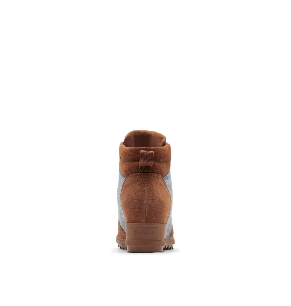 'Sorel' Women's Evie Ankle Lace Wedge Bootie - Velvet Tan / Blackened BrownCeramic / Natural