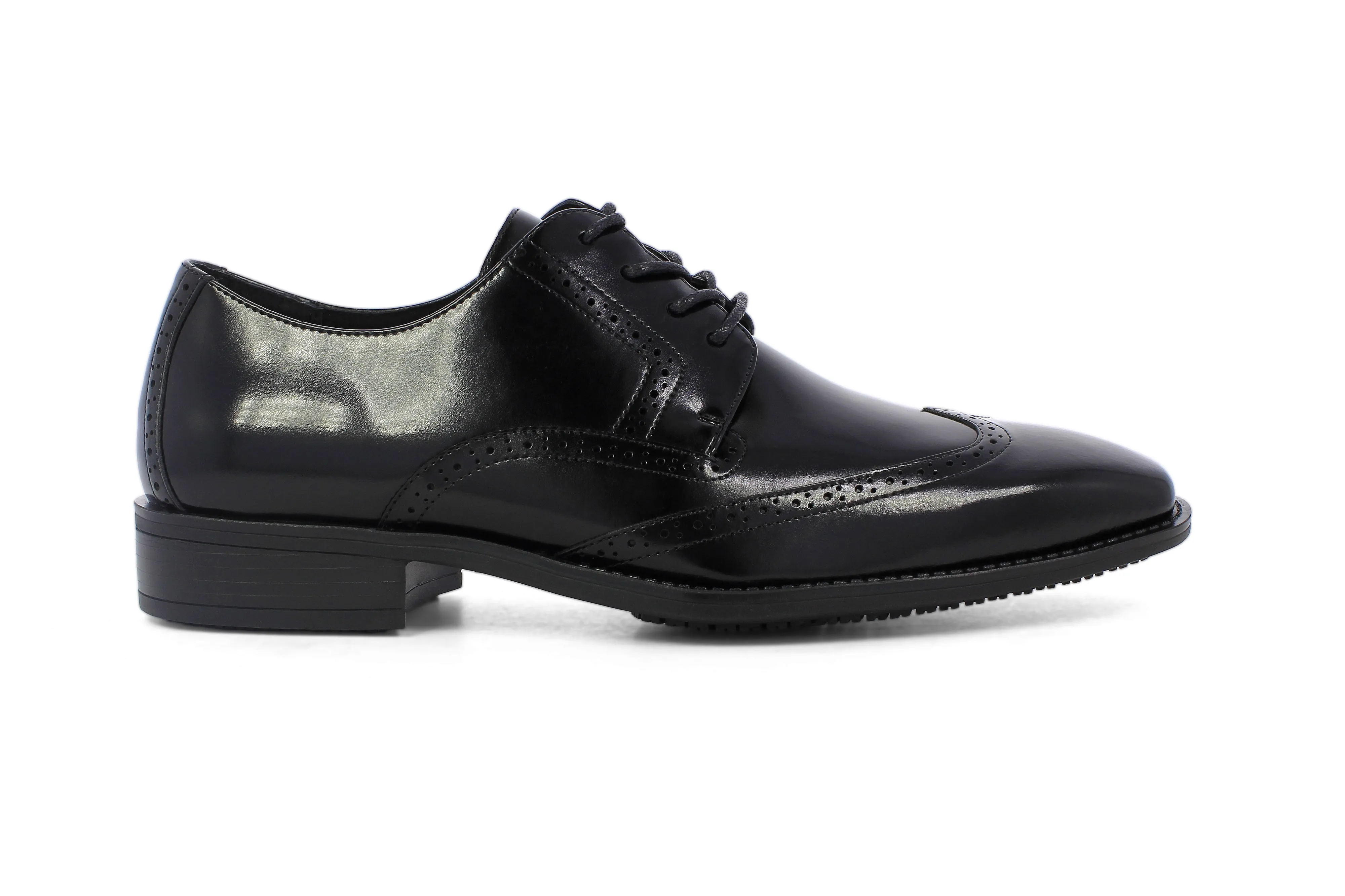 Stacy Adams Onyx Black Wide-Fit Adler Wingtip Oxford Shoes