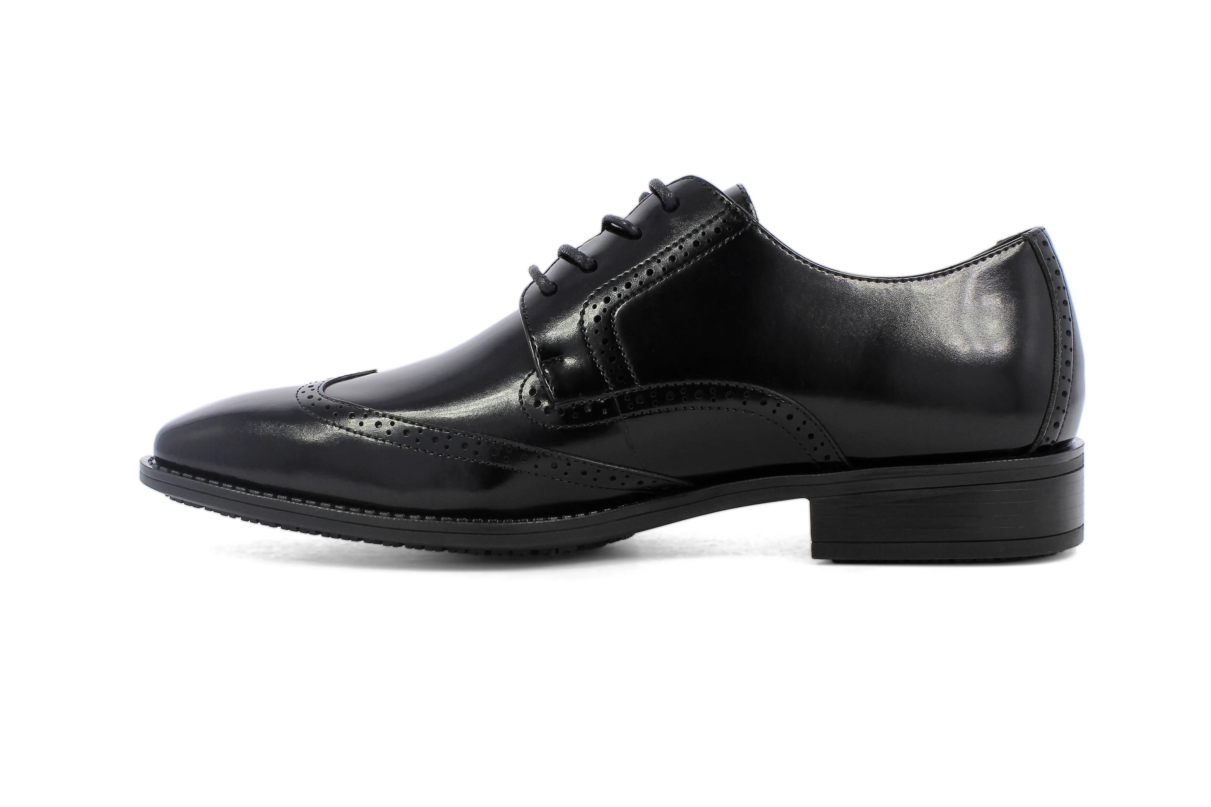 Stacy Adams Onyx Black Wide-Fit Adler Wingtip Oxford Shoes