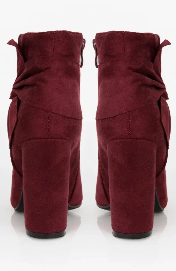 Suede Strik Boots Bordeaux