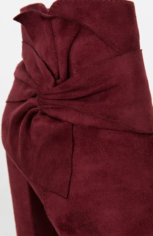 Suede Strik Boots Bordeaux