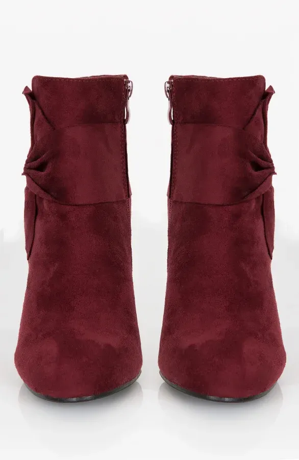 Suede Strik Boots Bordeaux