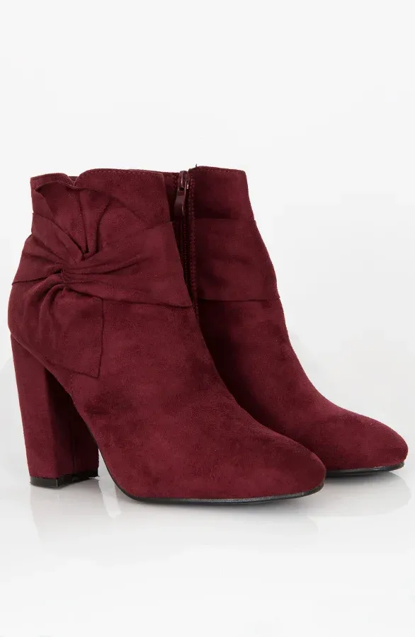 Suede Strik Boots Bordeaux