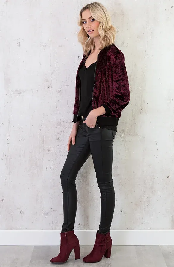 Suede Strik Boots Bordeaux