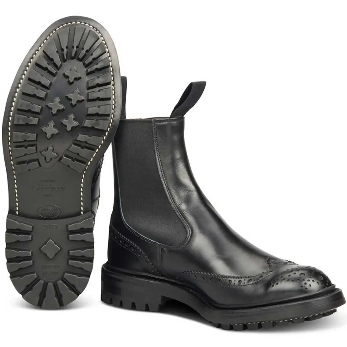 TRICKER'S Henry Boots - Mens Commando Sole - Black Calf