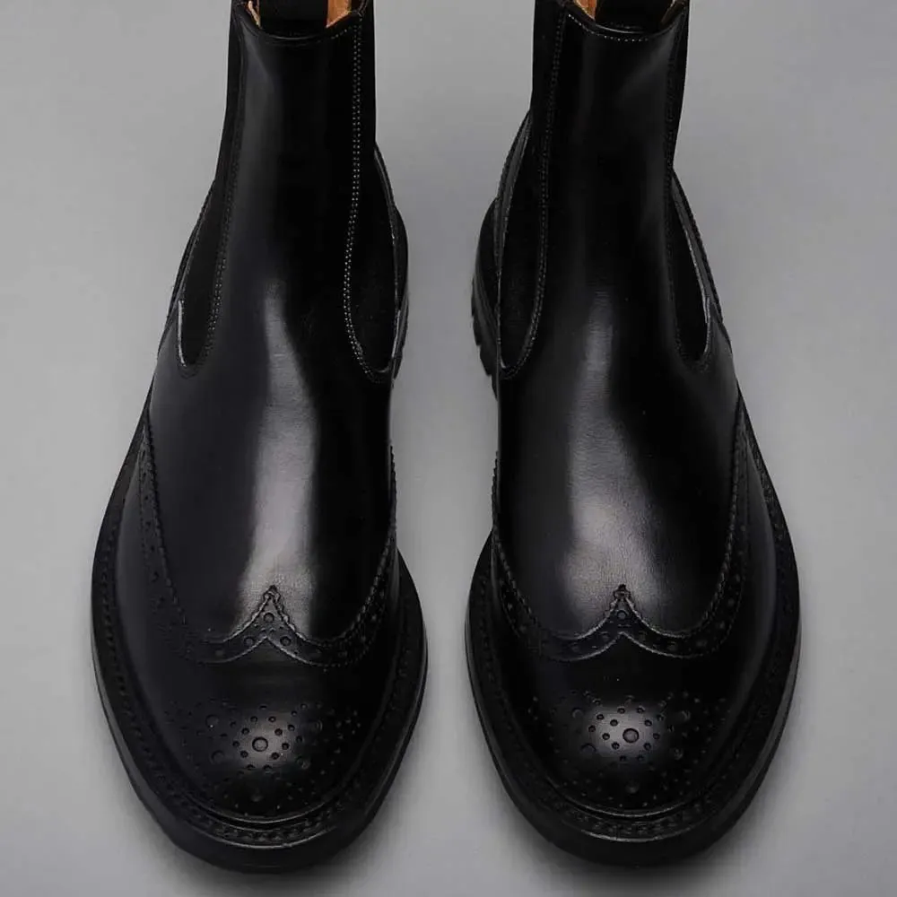 TRICKER'S Henry Boots - Mens Commando Sole - Black Calf