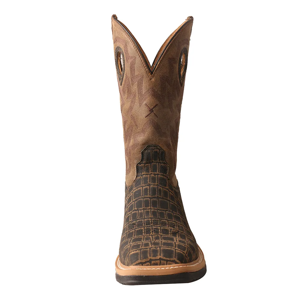 'Twisted X' Men's Lite Cowboy Western Square Toe - Cayman Print / Bomber
