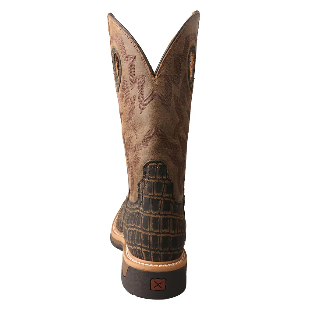 'Twisted X' Men's Lite Cowboy Western Square Toe - Cayman Print / Bomber