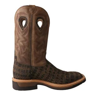 'Twisted X' Men's Lite Cowboy Western Square Toe - Cayman Print / Bomber