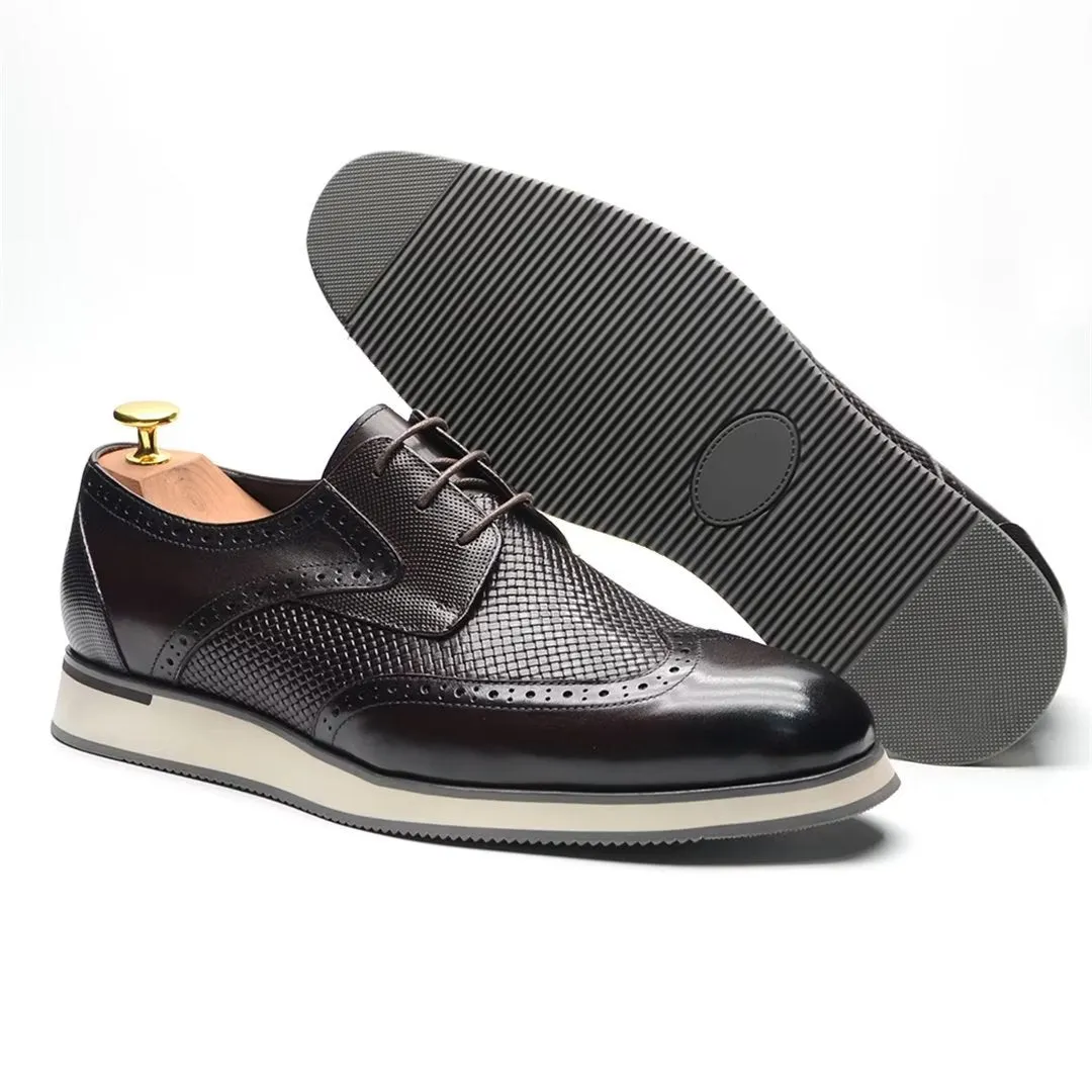 Veltique Croc-Textured Lace Brogues