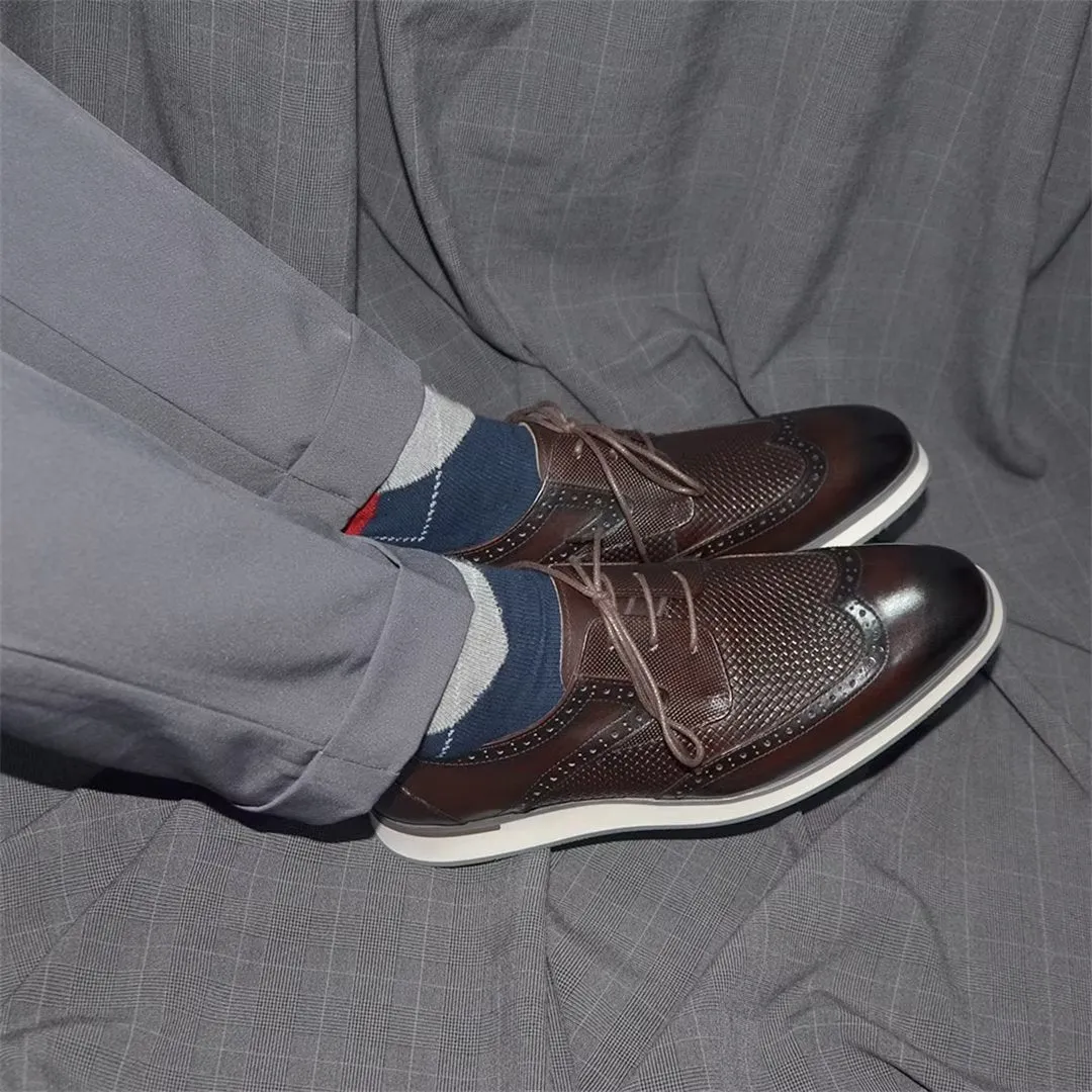 Veltique Croc-Textured Lace Brogues