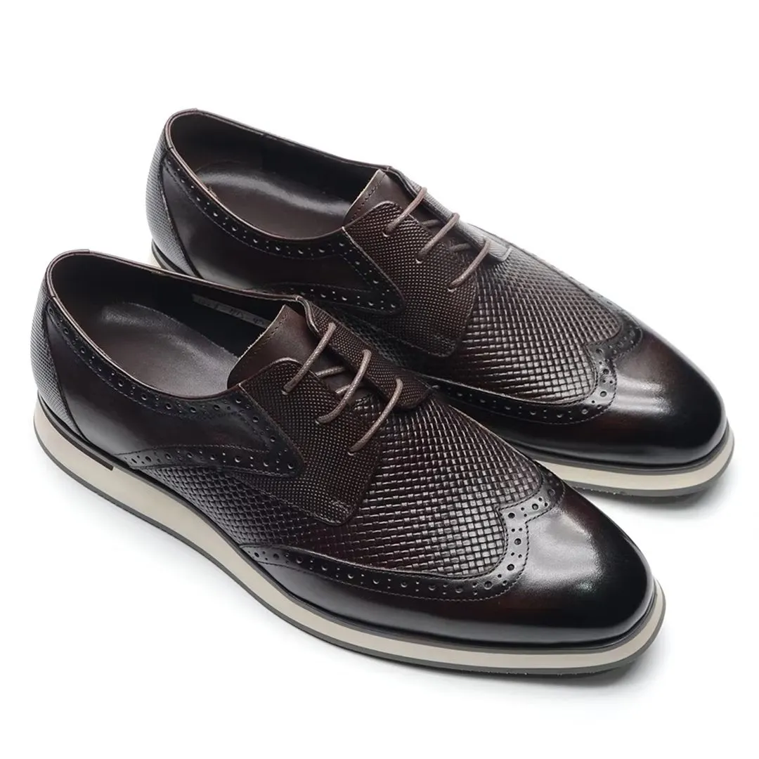 Veltique Croc-Textured Lace Brogues