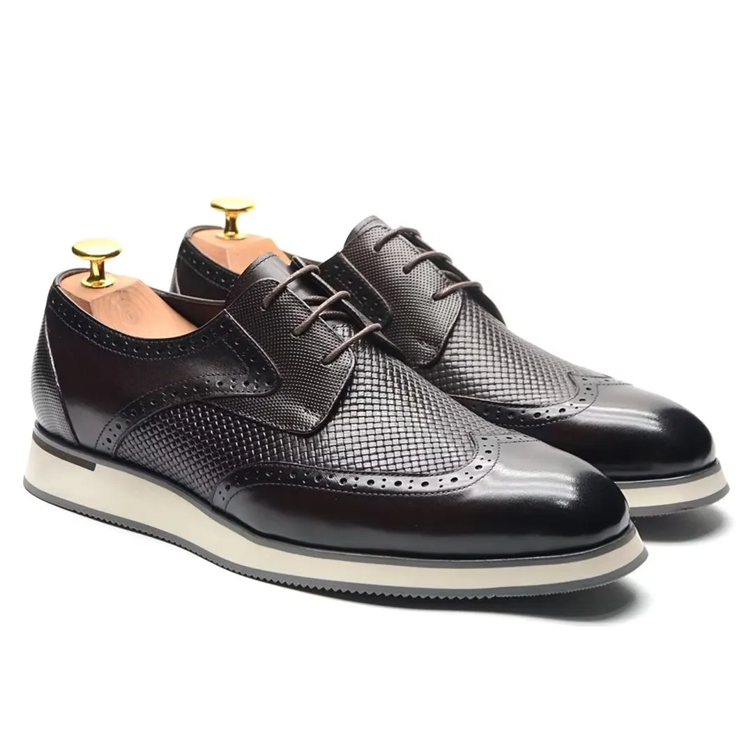 Veltique Croc-Textured Lace Brogues